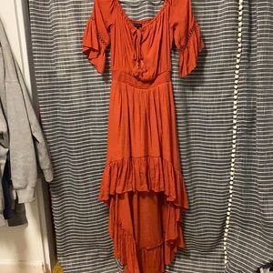 Burnt Orange High Low Dress